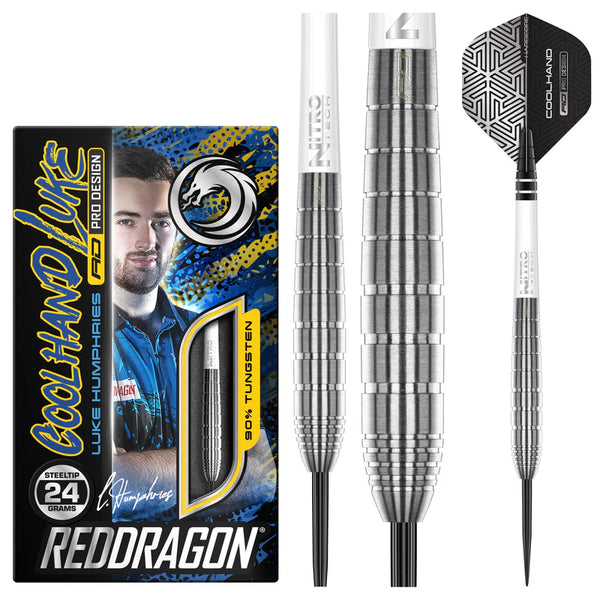 RED DRAGON LUKE HUMPHRIES TX1 PIONEER 90% STEEL TIP DARTS 24 GRAM 