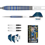 RED DRAGON LUKE HUMPHRIES TX3 COOL BLUE S.E. 90% STEEL TIP DARTS CONTENTS