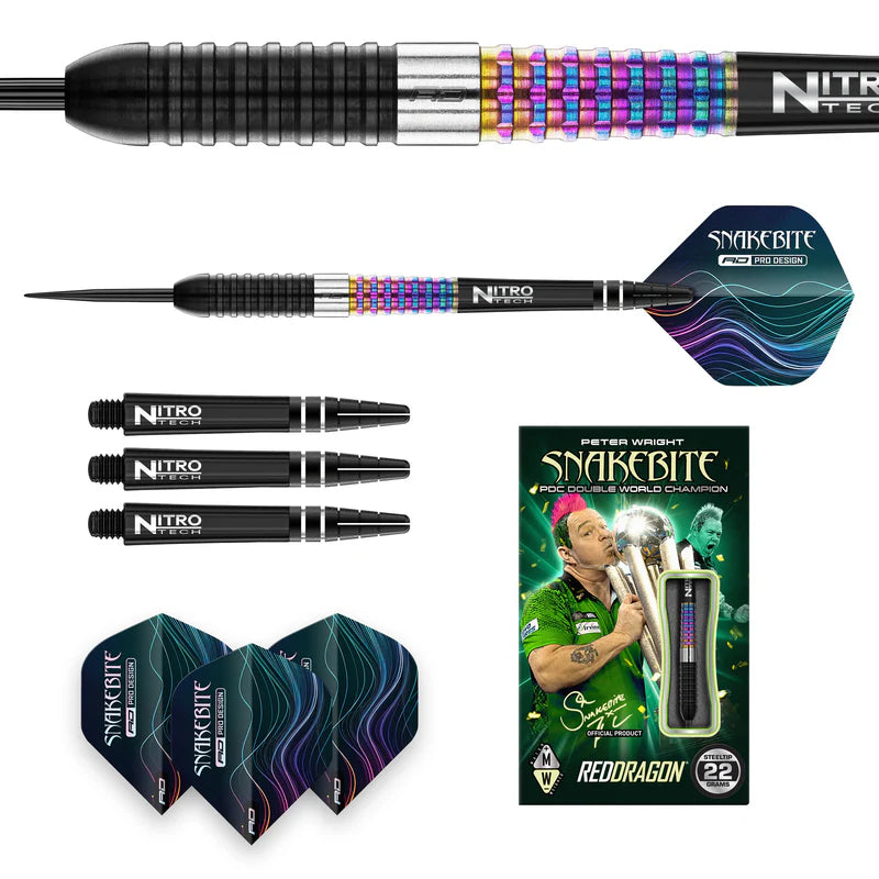 RED DRAGON PETER WRIGHT CORRA 90% STEEL TIP DARTS CONTENTS