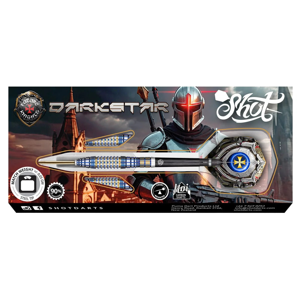 SHOT FUTURE KNIGHTS DARKSTAR 90% STEEL TIP DARTS
