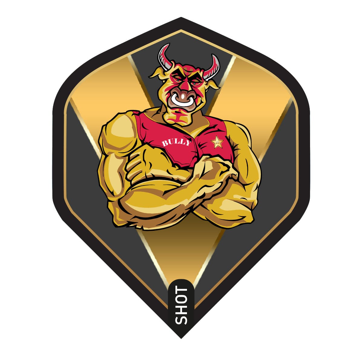 SHOT MICHAEL SMITH BULLY BOY GOLD DART FLIGHT SET - STANDARD