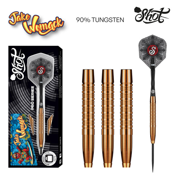 SHOT PRO SERIES JAKE WOMACK 23G 90% STEEL TIP DARTS