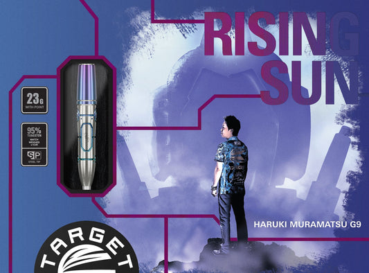 TARGET JAPAN HARUKI MURAMATSU RISING SUN GEN 9 **NO GROOVE** 95% 23G SP STEEL TIP DARTS