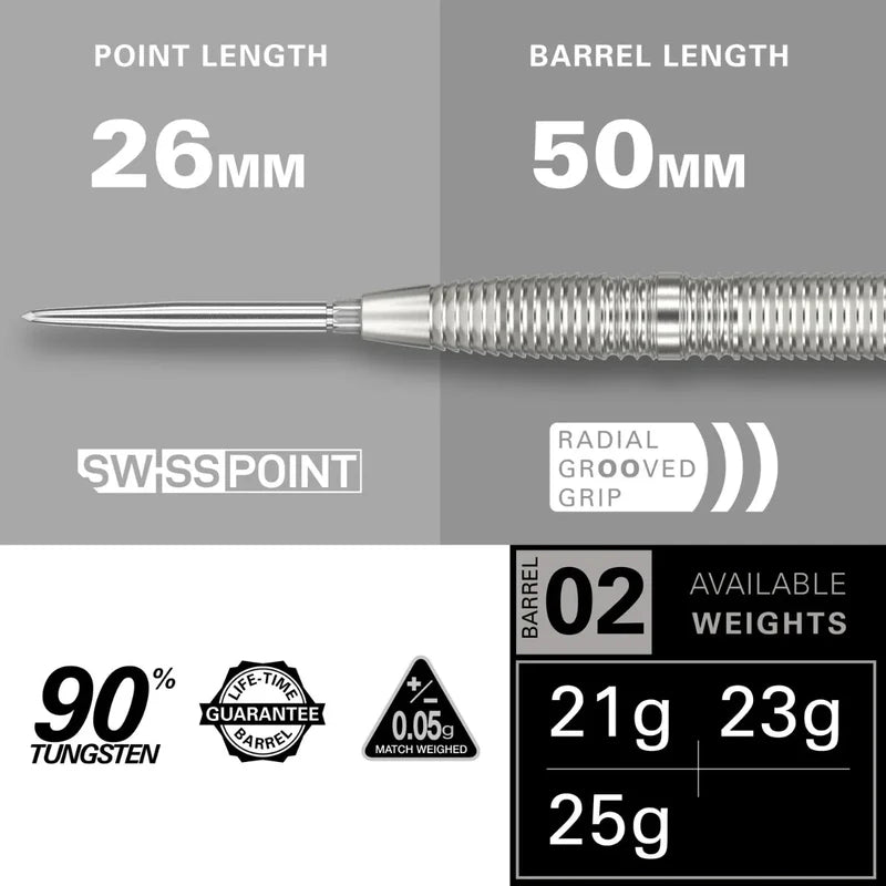TARGET CRUX 02 90% SP STEEL TIP DARTS