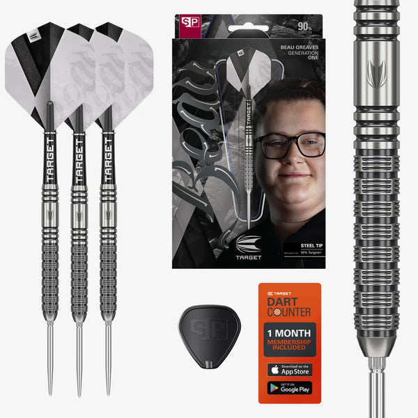 TARGET DARTS BEAU GREAVES G1 90% SP STEEL TIP DARTS