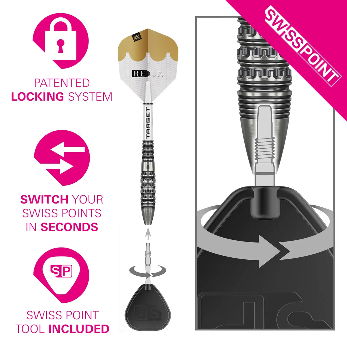 TARGET DARTS REDUX 02 90% SP STEEL TIP DARTS SP