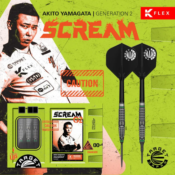 TARGET JAPAN AKITO YAMAGATA PRIME SERIES SCREAM GEN 2 90% SP STEEL TIP DARTS ADVERT