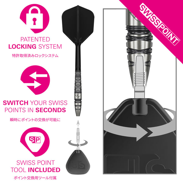 TARGET JAPAN BLACK MARQUE PW 2.0 SP 90% STEEL TIP DARTS 2