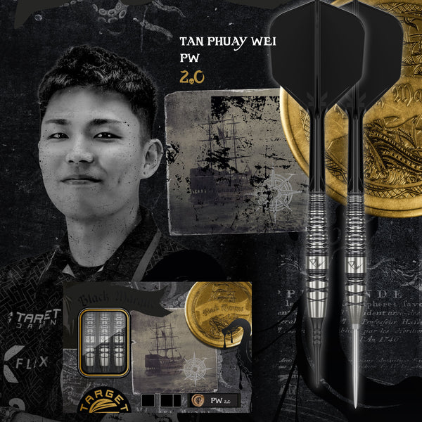 TARGET JAPAN BLACK MARQUE PW 2.0 SP 90% STEEL TIP DARTS 5