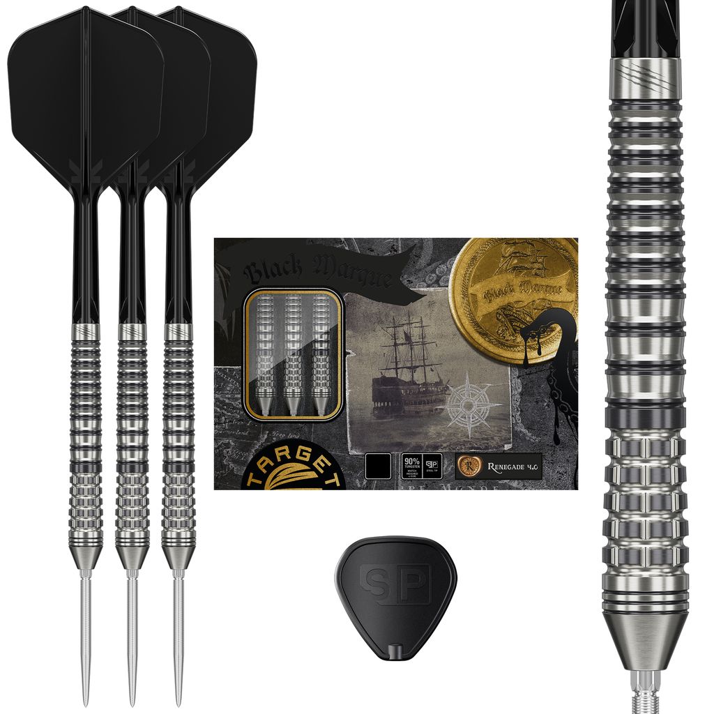 TARGET JAPAN BLACK MARQUE RENEGADE 4.0 90% SP STEEL TIP DARTS