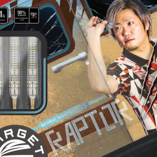 TARGET JAPAN GEORGE NISHITANI PRIME SERIES RAPTOR GEN 5 90% 21G SP STEEL TIP DARTS