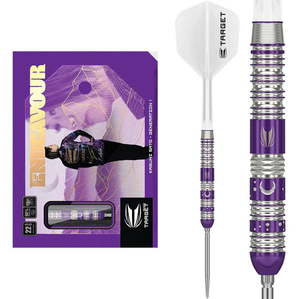 TARGET JAPAN KASUMI SATO ENDEAVOR GEN 1 90% 22.5G SP STEEL TIP DARTS