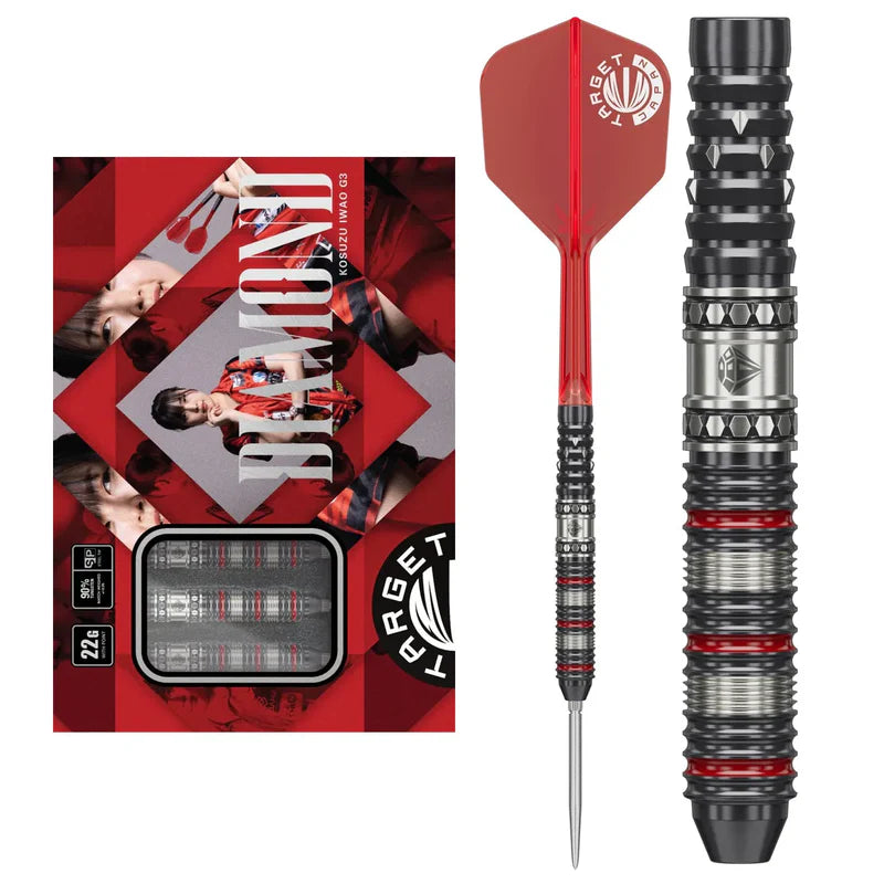 TARGET JAPAN KOSUZU IWAO PRIME SERIES 'DIAMOND' G3 90% SP STEEL TIP DARTS