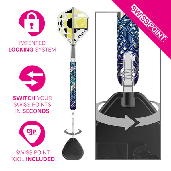 TARGET LUKE LITTLER EDGE 95% SP STEEL TIP DARTS SWISS POINT