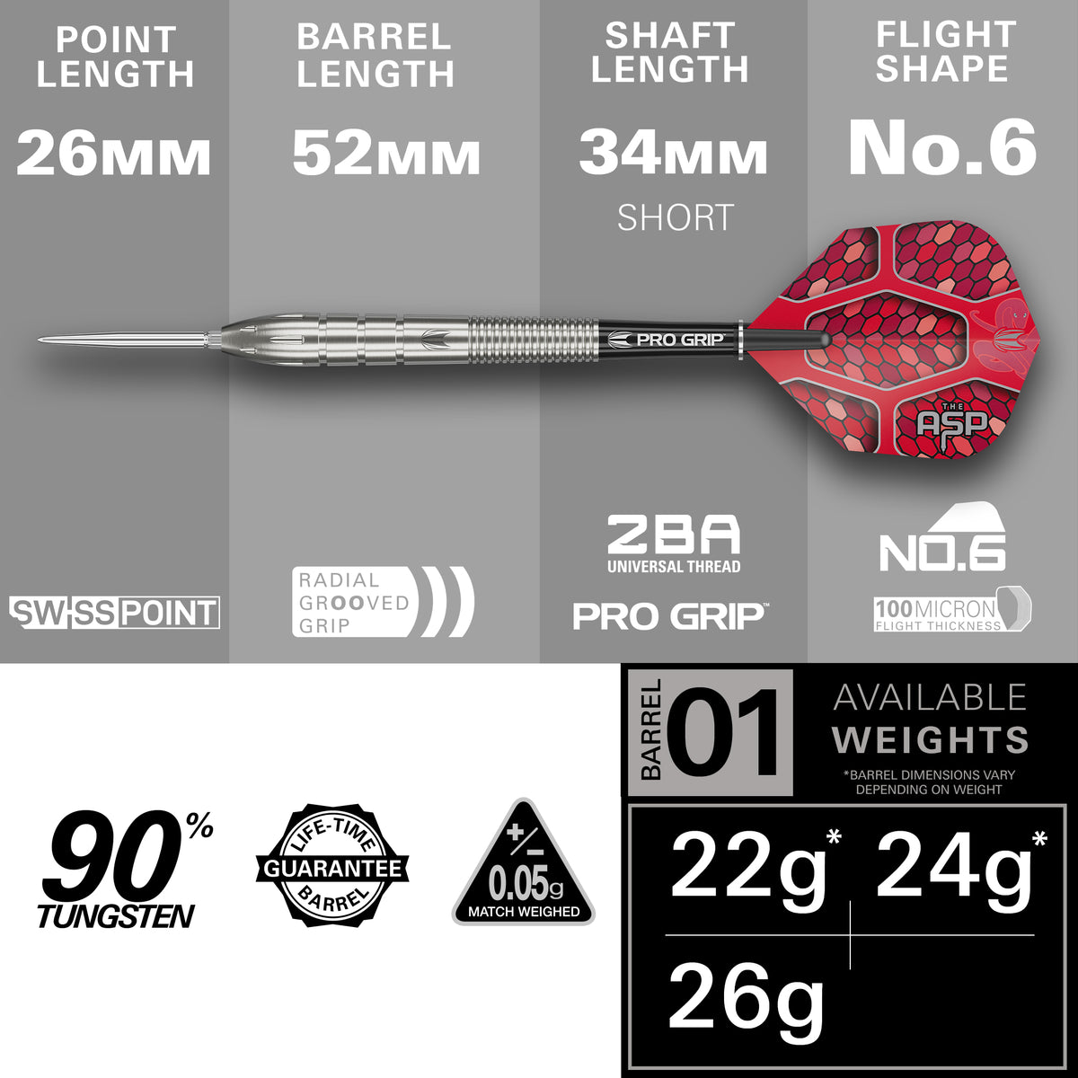 TARGET NATHAN ASPINALL G1 SP 90% STEEL TIP DARTS