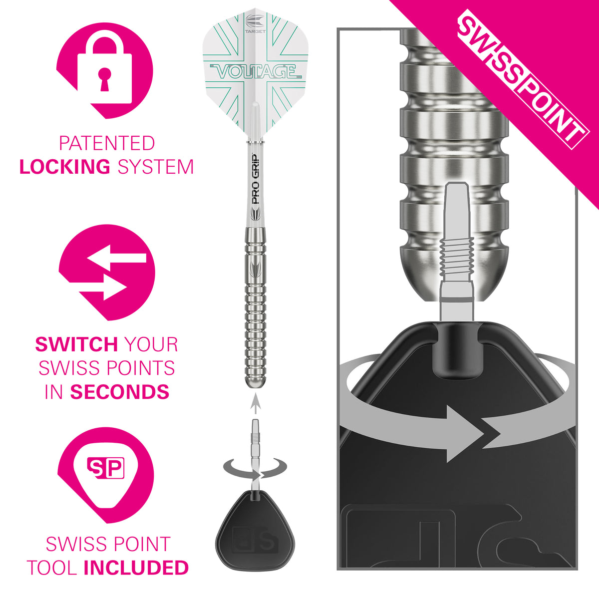 TARGET ROB CROSS G1 SP 90% STEEL TIP DARTS