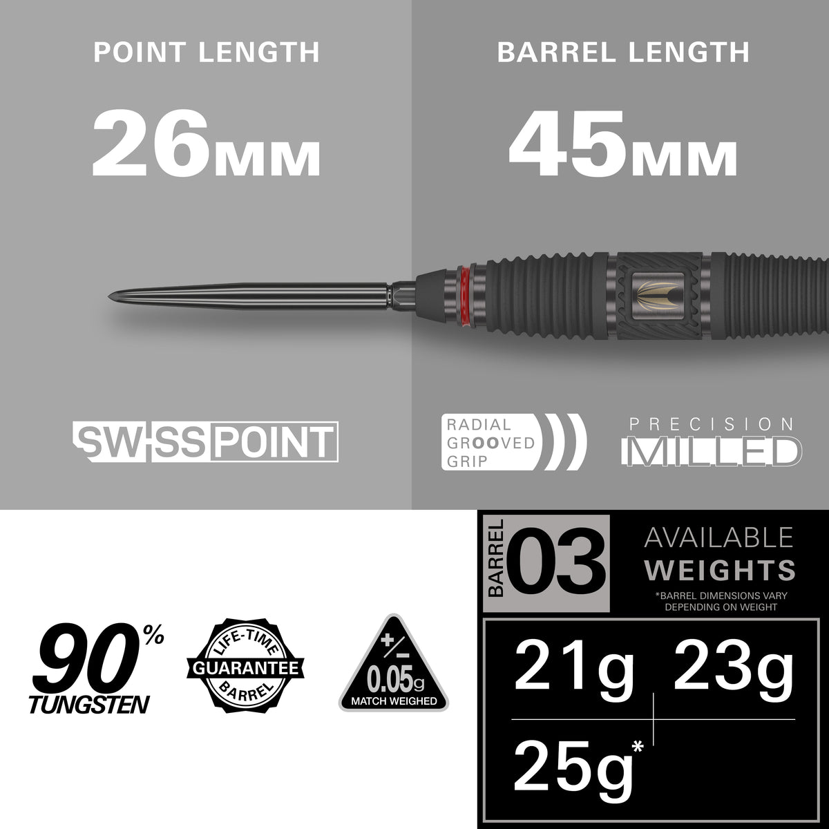 TARGET SCOPE 03 SP 90% STEEL TIP DART