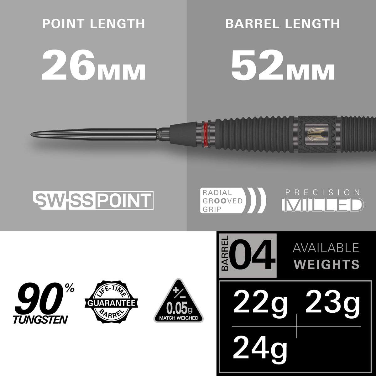 TARGET SCOPE 04 SP 90% STEEL TIP DART