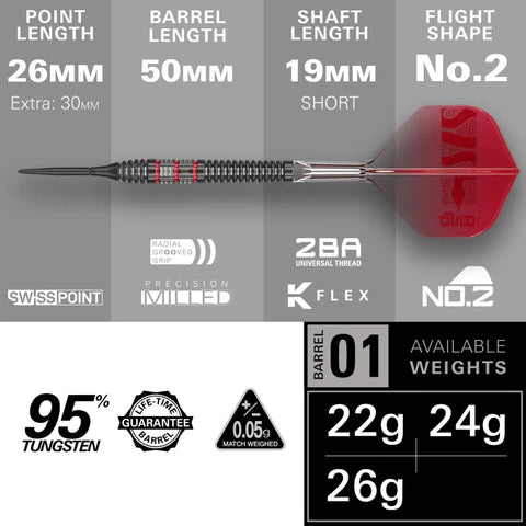TARGET NATHAN ASPINALL 95K 95% SP STEEL TIP DARTS