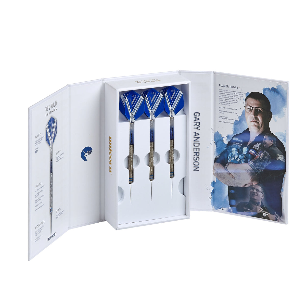 UNICORN GARY ANDERSON WORLD CHAMPION PHASE 5 90% STEEL TIP DARTS