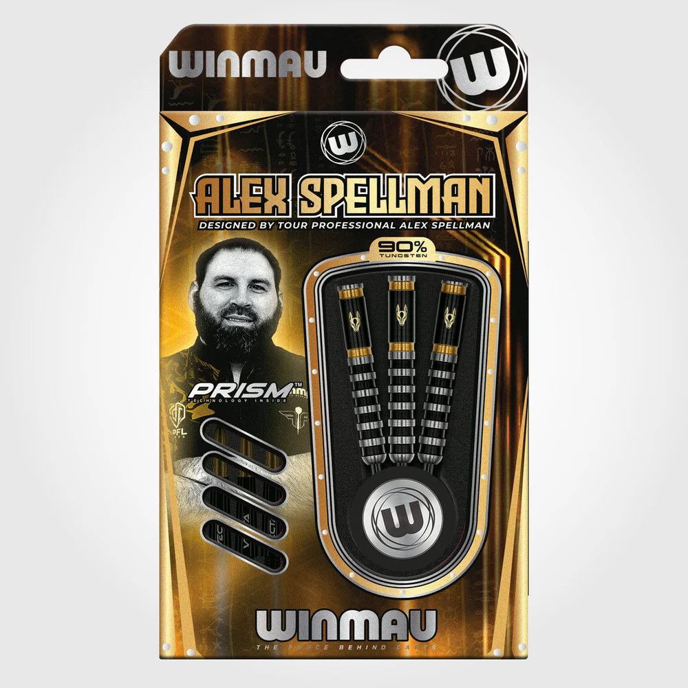 WINMAU ALEX SPELLMAN SIGNATURE SERIES 1 90% STEEL TIPS DARTS BOX