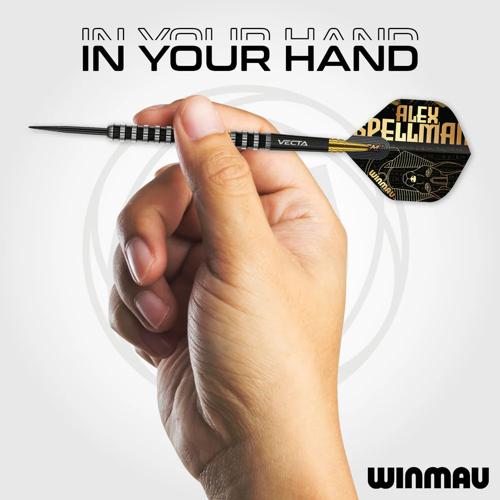 WINMAU ALEX SPELLMAN SIGNATURE SERIES 1 90% STEEL TIPS DARTS IN YOUR HAND