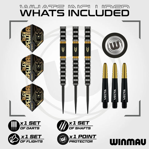 WINMAU ALEX SPELLMAN SIGNATURE SERIES 1 90% STEEL TIPS DARTS