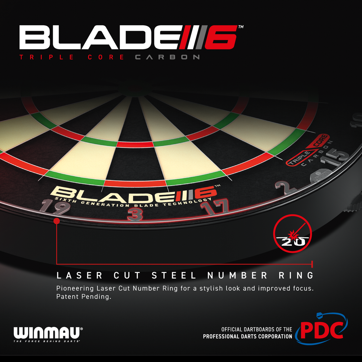 WINMAU BLADE 6 TRIPLE CORE DARTBOARD