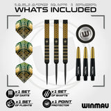 WINMAU BRENDAN DOLAN SIGNATURE SERIES 1 90% STEEL TIP DARTS CONTENTS