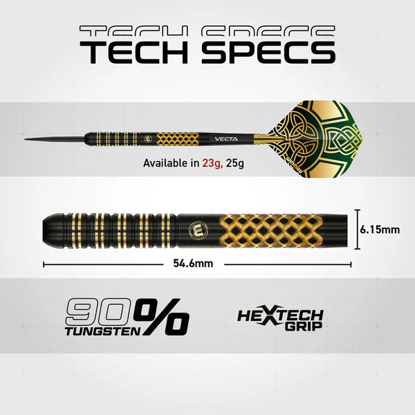 WINMAU BRENDAN DOLAN SIGNATURE SERIES 1 90% STEEL TIP DARTS TECH SPEC