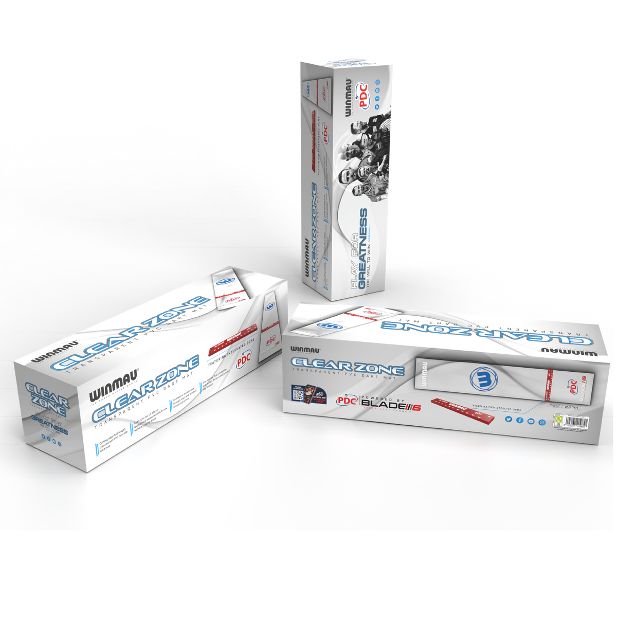 WINMAU CLEARZONE PVC DART MAT WITH INTEGRATED OCHE