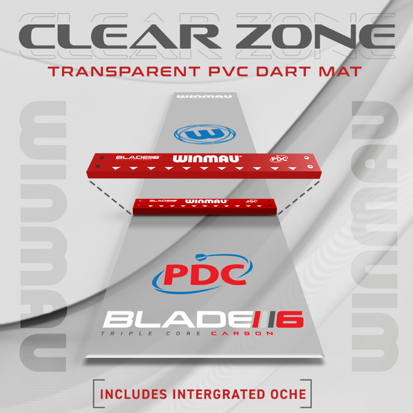 WINMAU CLEARZONE PVC DART MAT WITH INTEGRATED OCHE