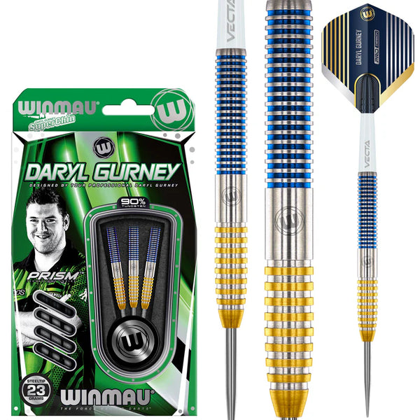 WINMAU DARYL GURNEY SC 1.0 SERIES 23G 90% STEEL TIP DARTS