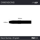 WINMAU DARYL GURNEY SC 1.0 SERIES 23G 90% STEEL TIP DARTS DIMENSIONS
