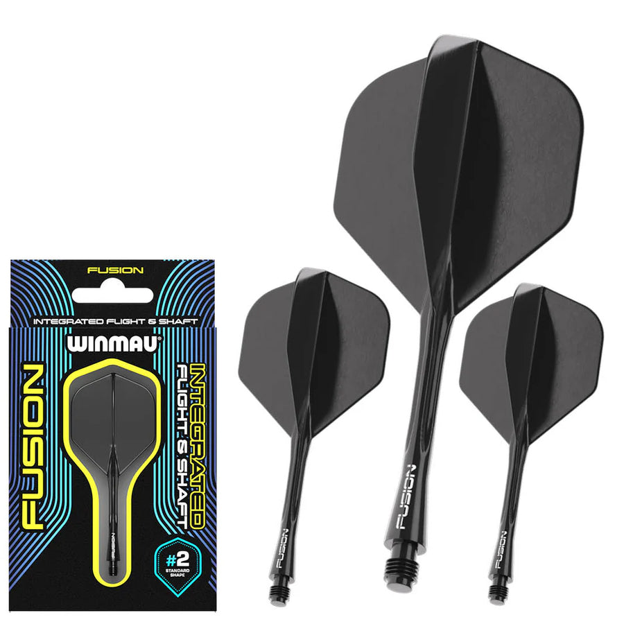 WINMAU FUSION NO.2 INTEGRATED FLIGHT & SHAFT - BLACK
