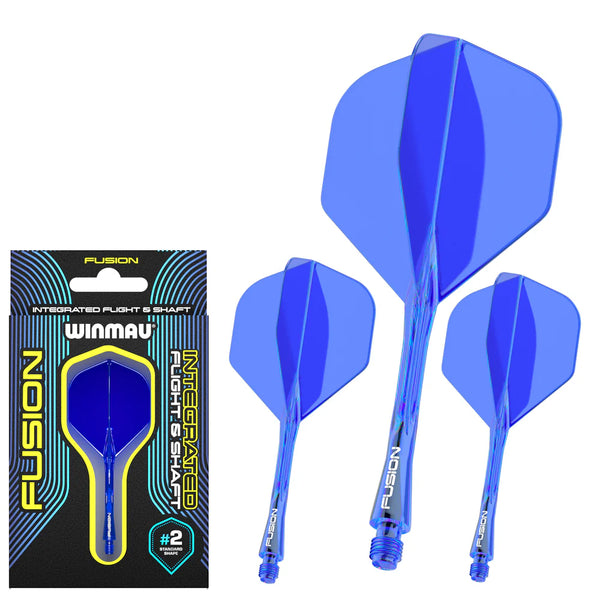 WINMAU FUSION NO.2 INTEGRATED FLIGHT & SHAFT - NEON BLUE