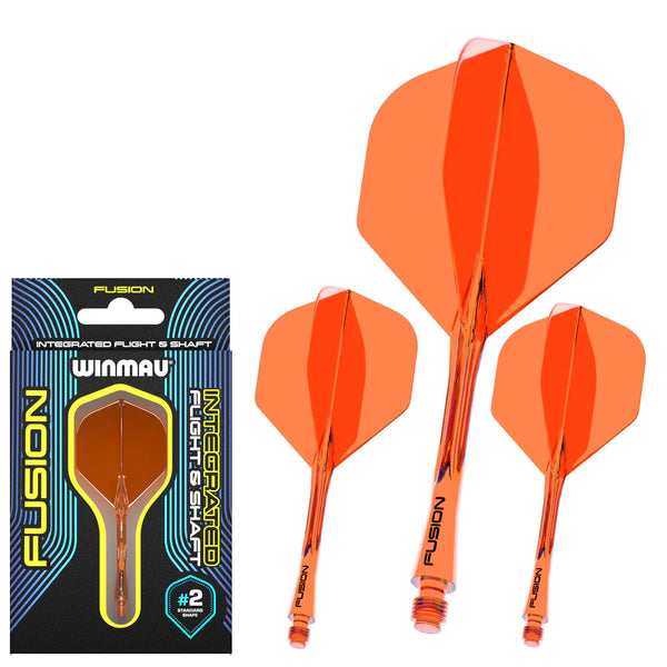 WINMAU FUSION NO.2 INTEGRATED FLIGHT & SHAFT - NEON ORANGE