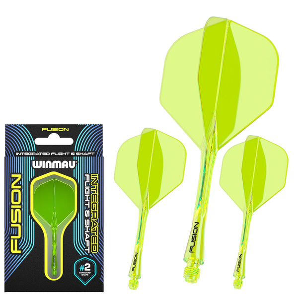 WINMAU FUSION NO.2 INTEGRATED FLIGHT & SHAFT - NEON YELLOW