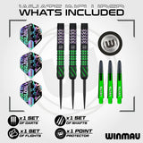 WINMAU MIKE MALONEY SIGNATURE SERIES 1 90% STEEL TIP DARTS CONTENTS