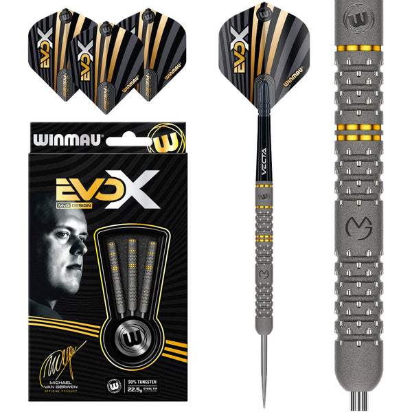 WINMAU MVG EVO X 90% STEEL TIP DARTS