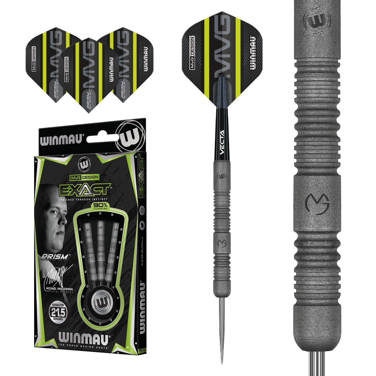 WINMAU MVG EXACT 90% TUNGSTEN STEEL TIP DARTS