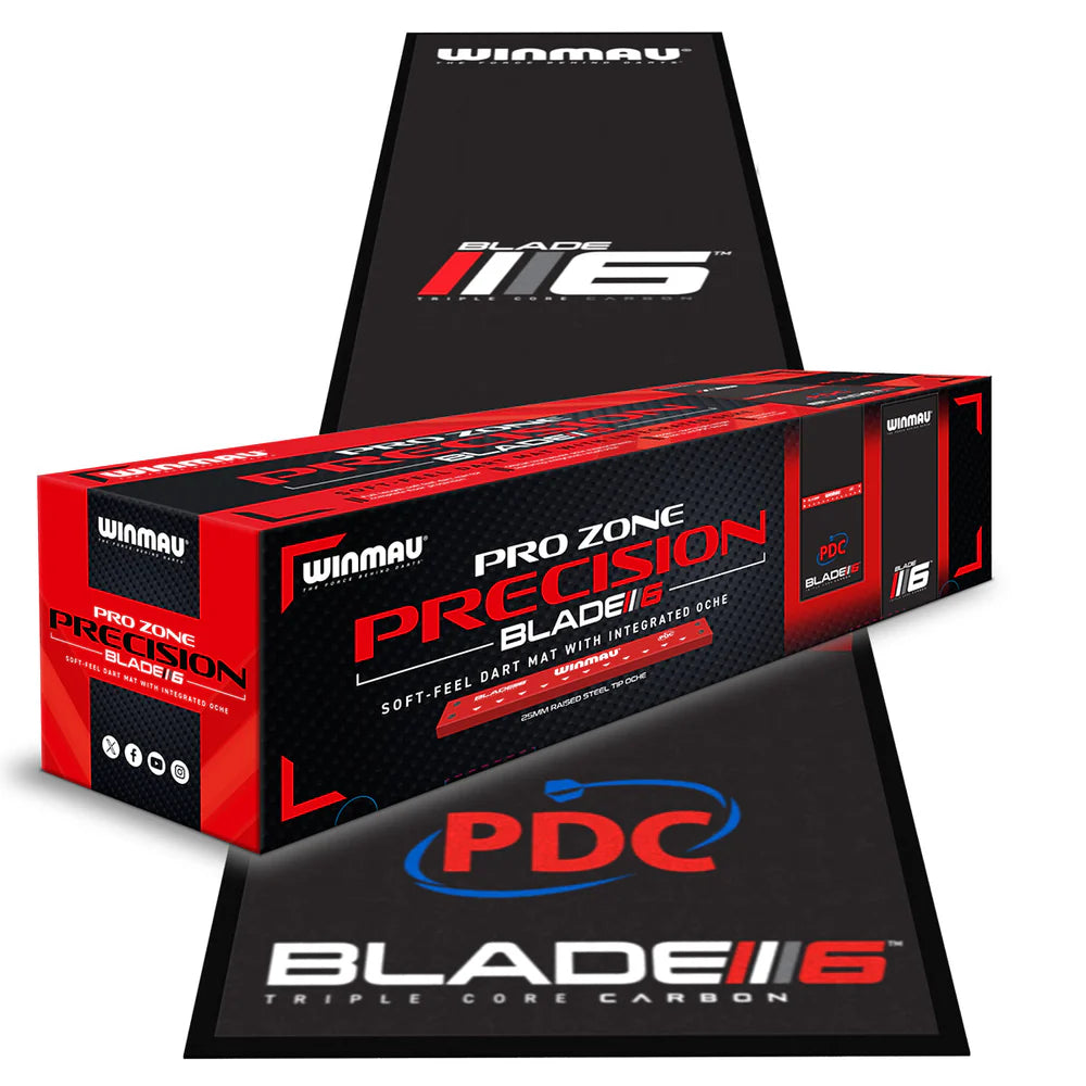WINMAU PRO ZONE PRECISION BLADE 6 SOFT FEEL DART MAT & INTEGRATED OCHE