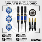 WINMAU RASHAD SWEETING 24G 90% STEEL TIP DARTS WHATS INCLUDED