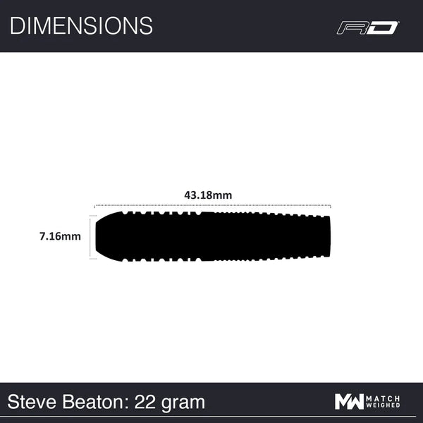 WINMAU STEVE BEATON LEGACY EDITION 90% STEEL TIP DARTS DIMENSIONS