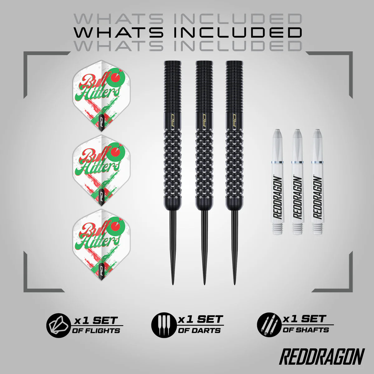 red dragon bull hitters v1 23 gram steel tip darts contents