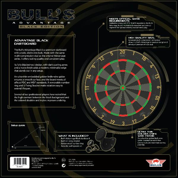 BULL'S NL ADVANTAGE BLACK DARTBOARD