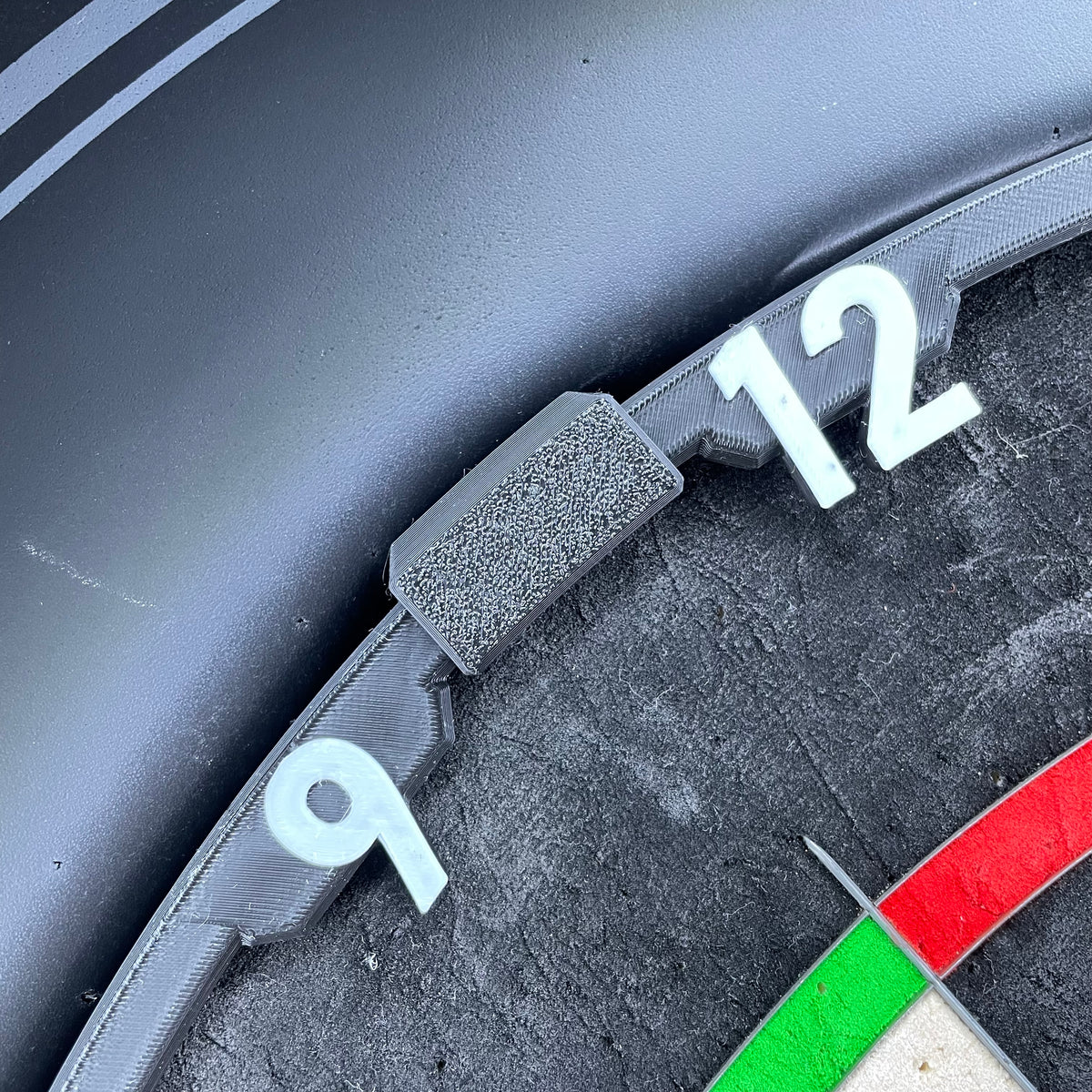 titan black dart board number ring closeup